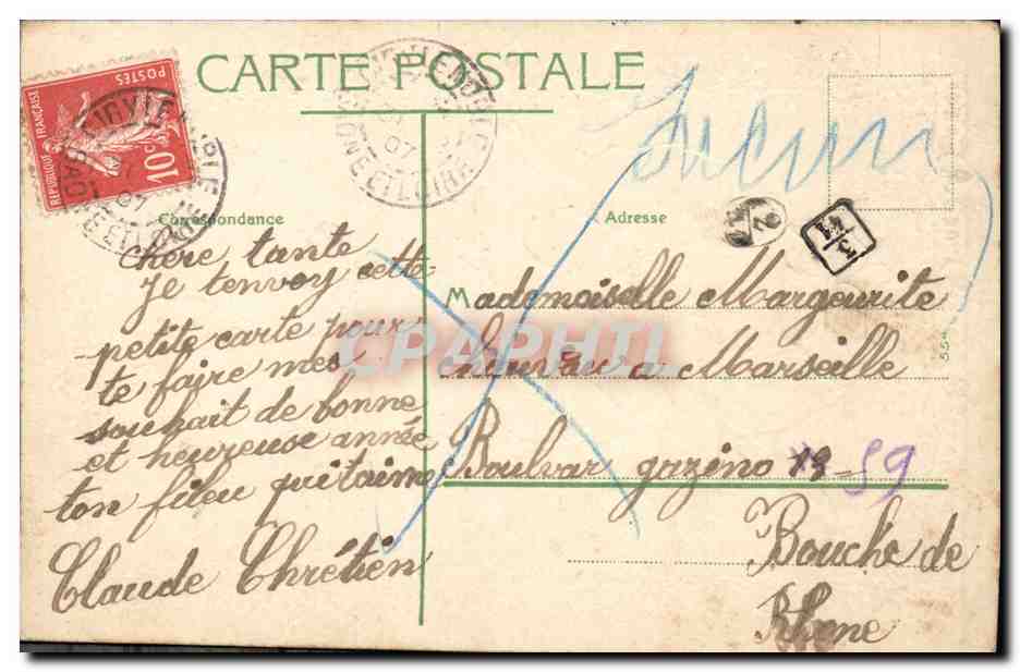 CPA Fantaisie Fleurs  — Rückseite