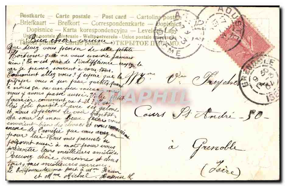 CPA Fantaisie Fleurs  — Verso