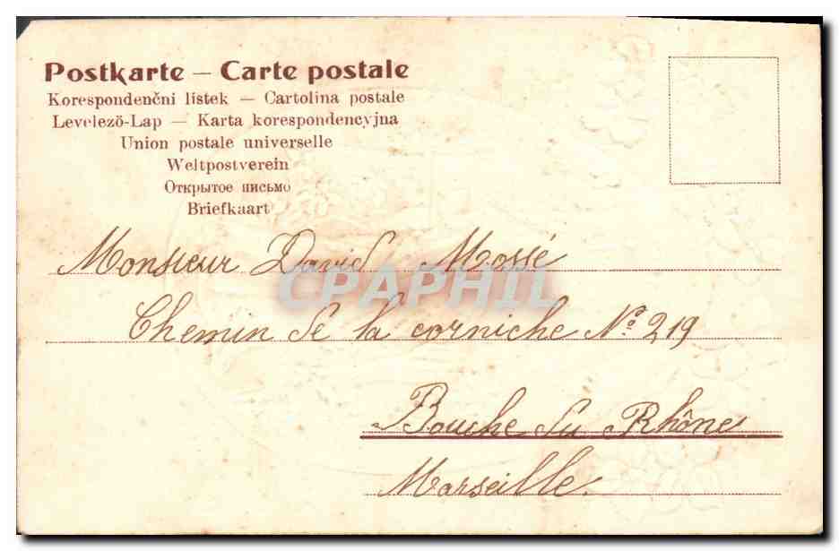 CPA Fantaisie Fleurs Ange  — Verso