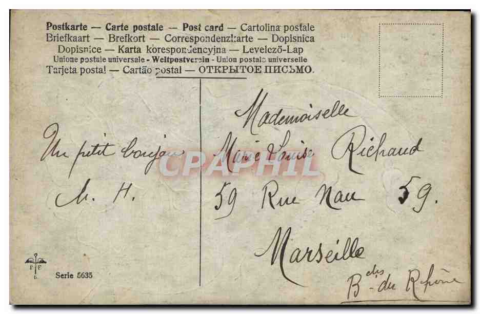 CPA Fantaisie Fleurs  — Verso