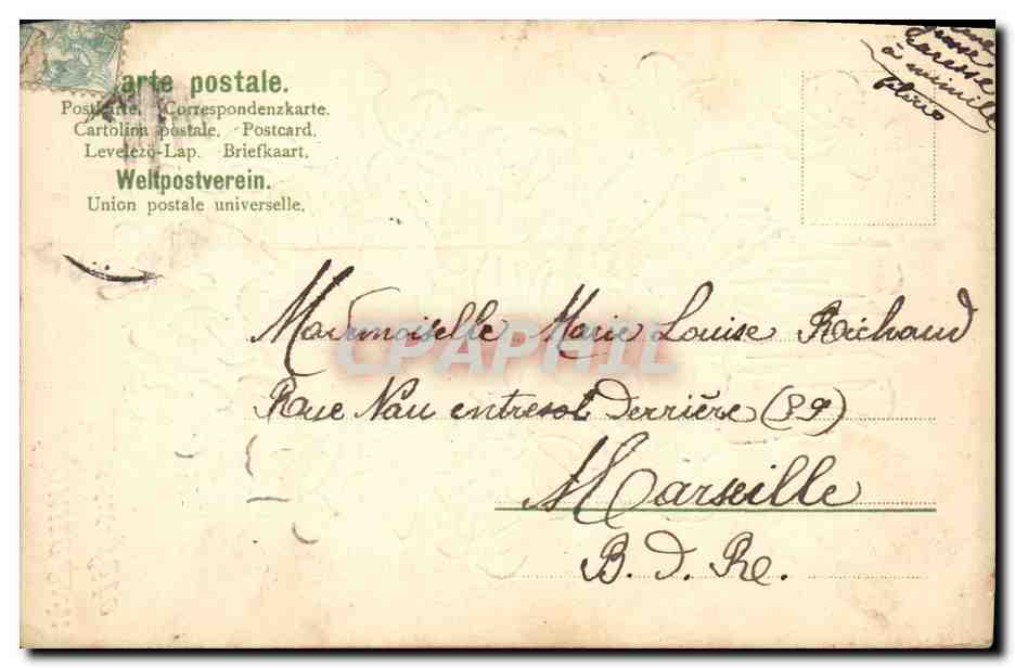 CPA Fantaisie Fleurs  — Verso