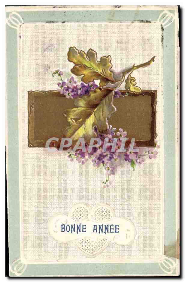 Bonne Année — Vigne et feuilles d'chêne — éditeur non visible