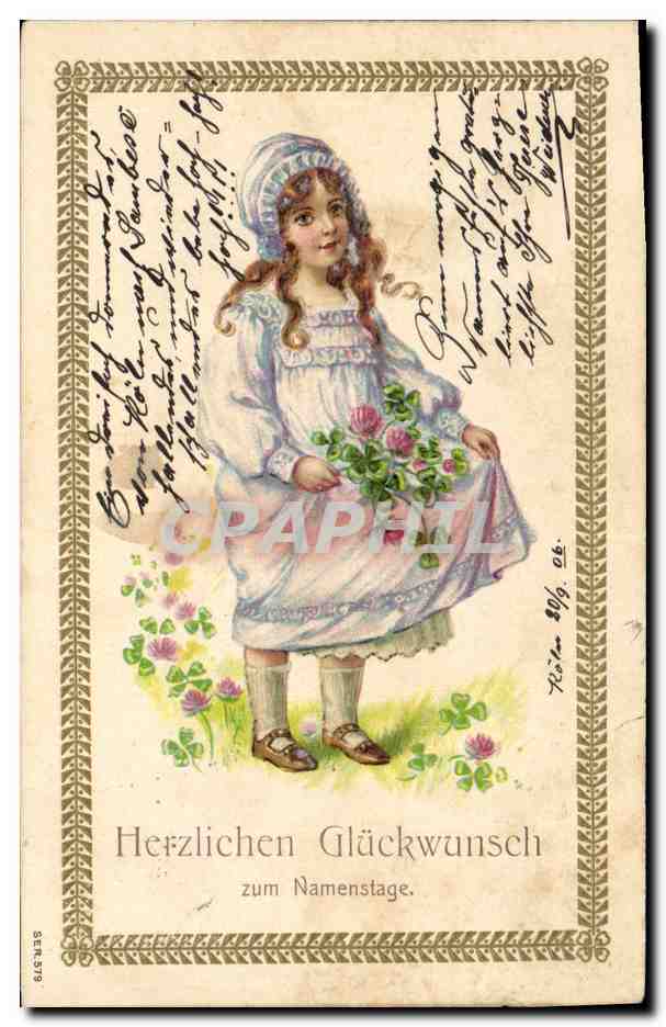 CPA Fantaisie Fleurs Enfant 