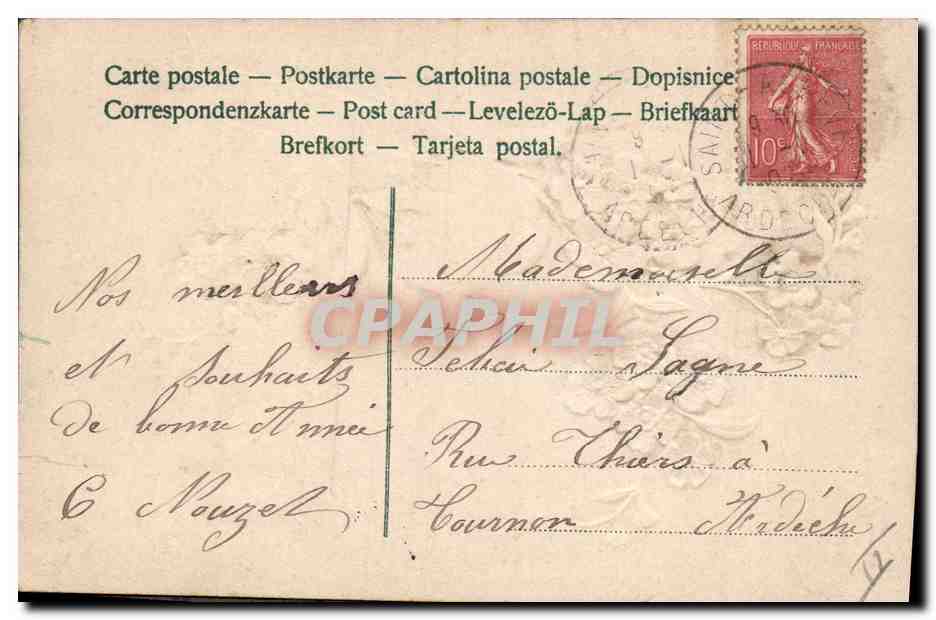 CPA Fantaisie Fleurs  — Rückseite