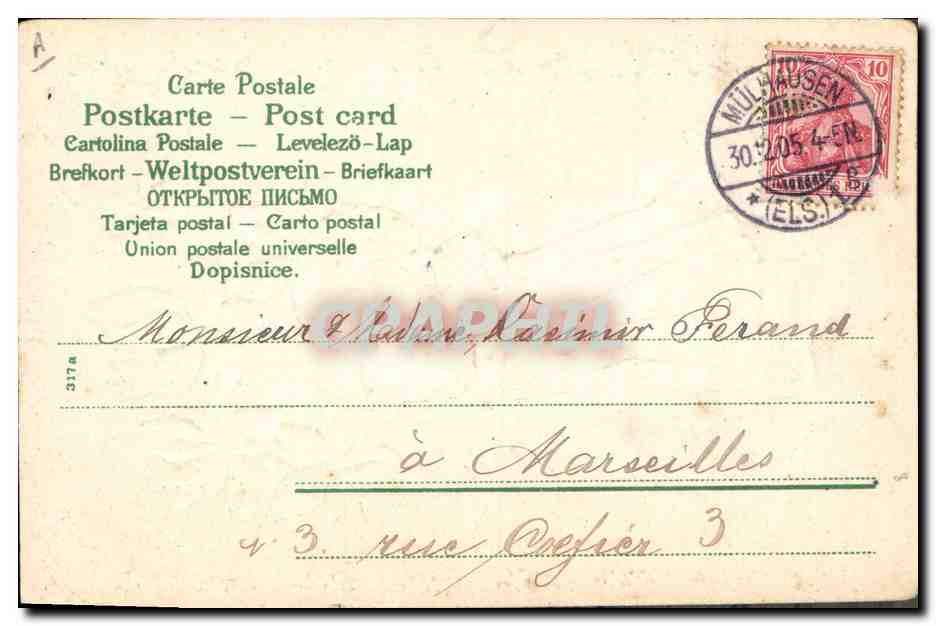 CPA Fantaisie Fleurs Enfant  — Verso
