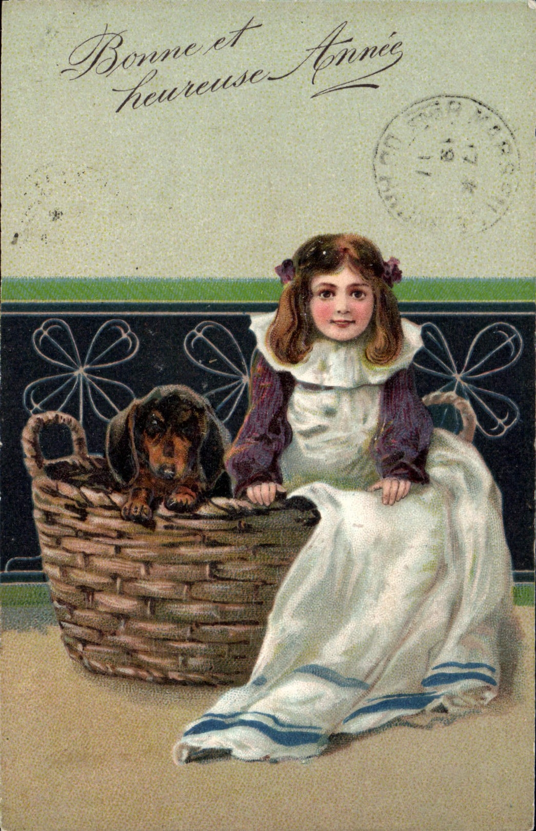 CPA Fantaisie Enfant Chien (en relief) 