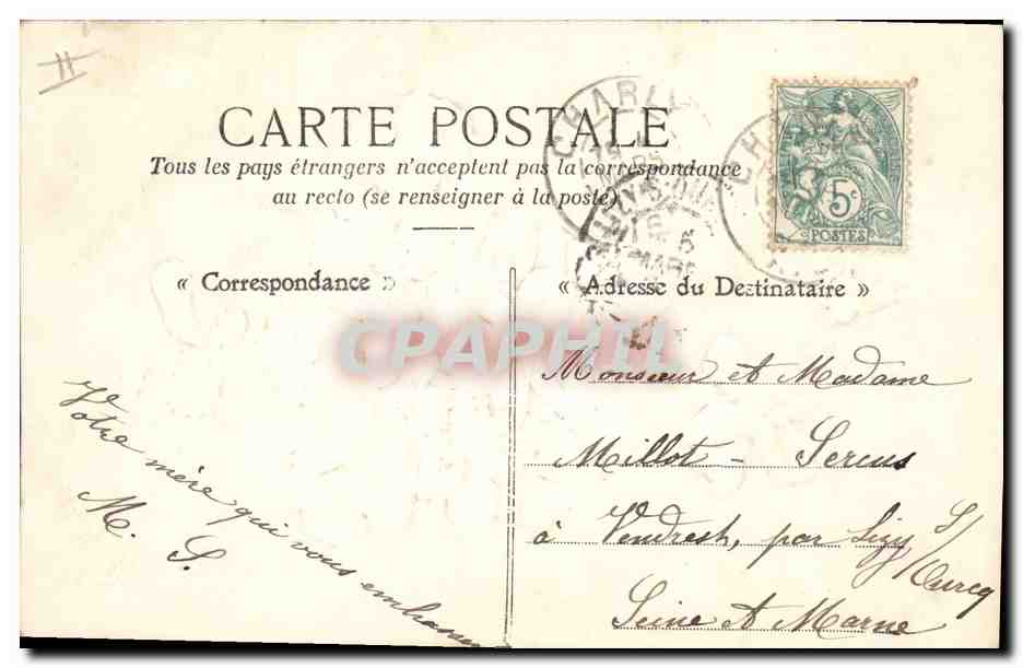CPA Fantaisie Fleurs  — Rückseite