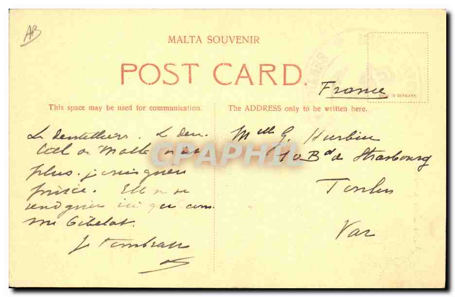 CPA Folklore Dentelle Dentelliere Malta lace worker Malte  — Verso