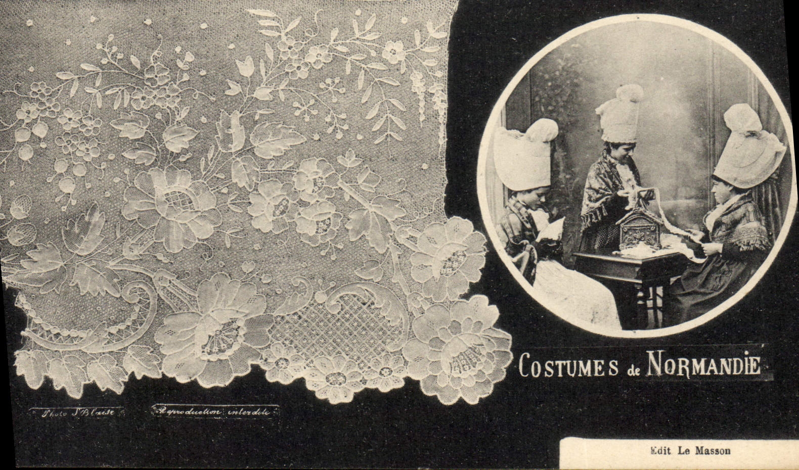 CPA Folklore Dentelle Ecole Dentelliere de Point d'Alencon Normandie 