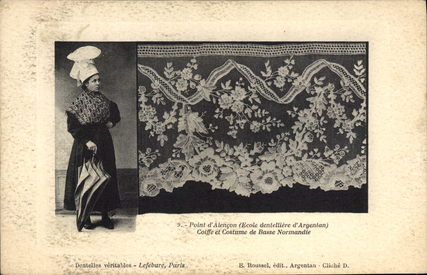 CPA Folklore Dentelle Dentelliere Point d'Alencon Ecole dentelliere d'Argentan Normandie 