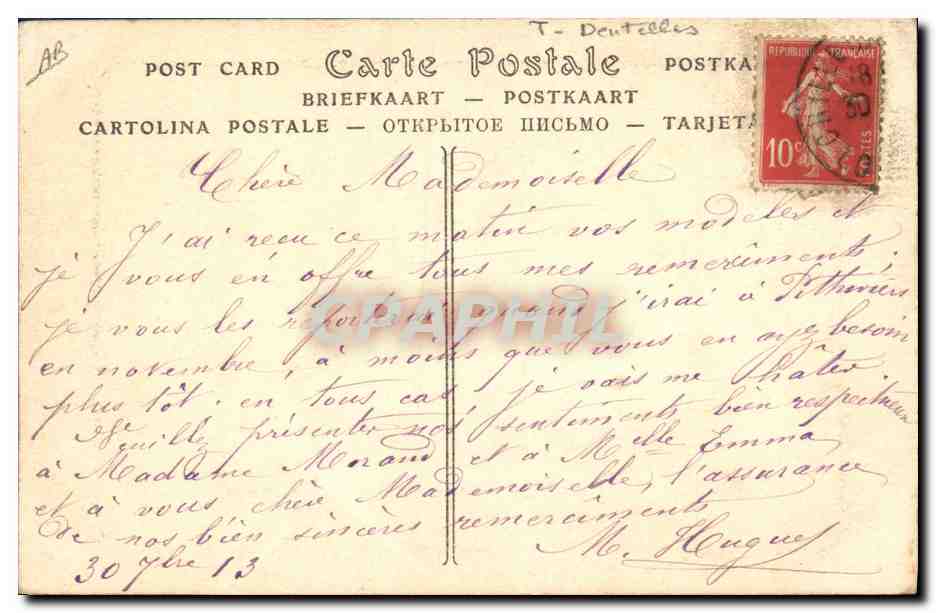 CPA Folklore Dentelle Dentelliere Point d'Alencon Ecole dentelliere d'Argentan Normandie  — Verso