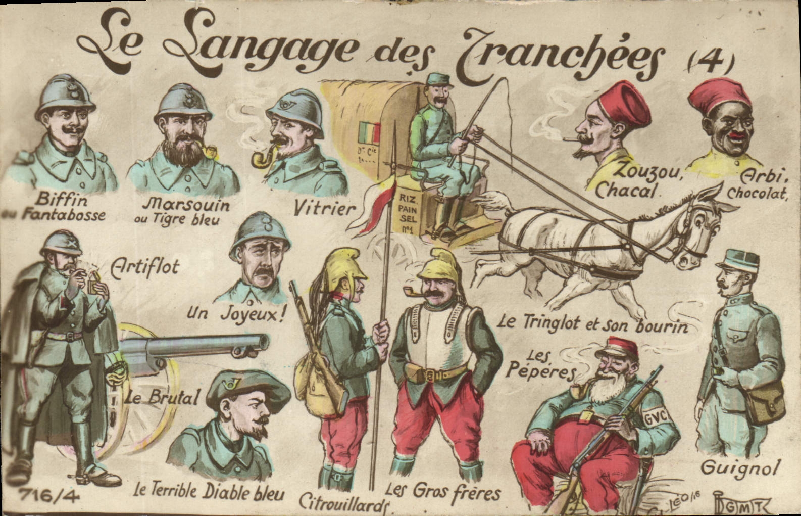 CPA Fantaisie Fleurs Le langage des tranchees Militaria 