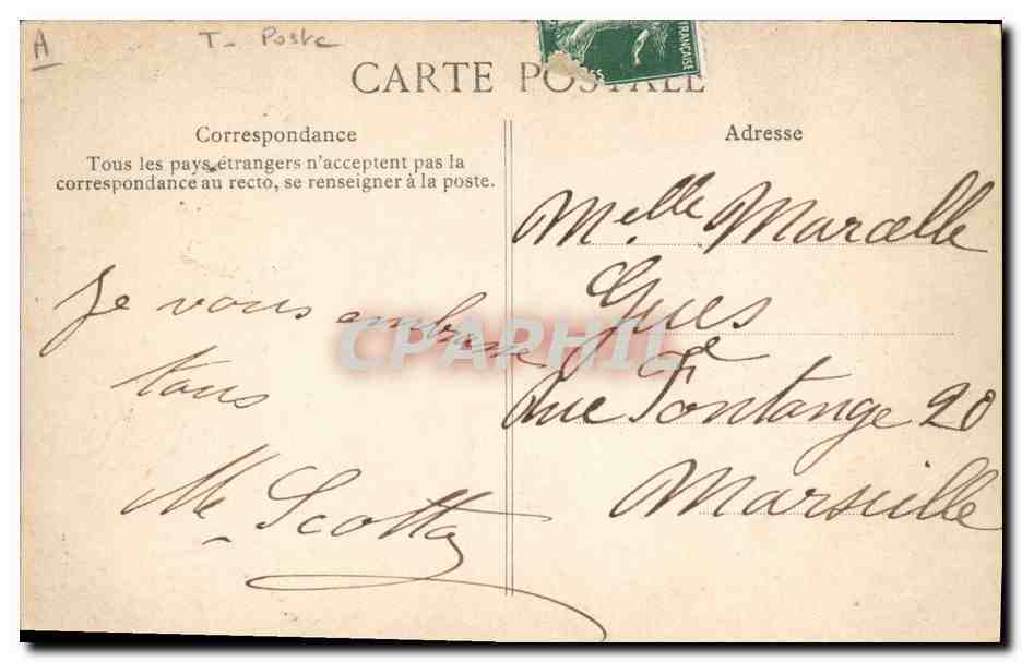 CPA Fantaisie Le secret du timbre Semeuse  — Rückseite