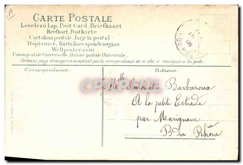 CPA Fantaisie Langage des timbre Semeuse  — Rückseite