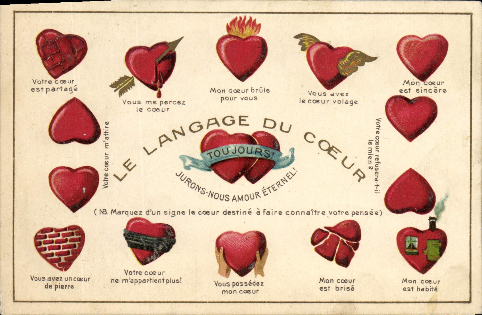 Le langage du cœur — éditeur Artur Meier & Co. Zurich, n° 1366