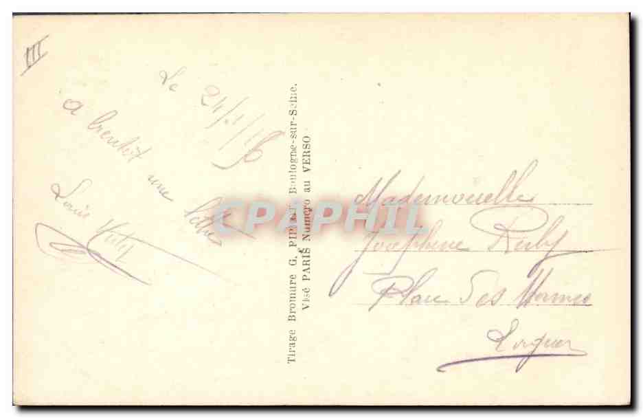 CPA Fantaisie Langage du poilu Militaria  — Verso
