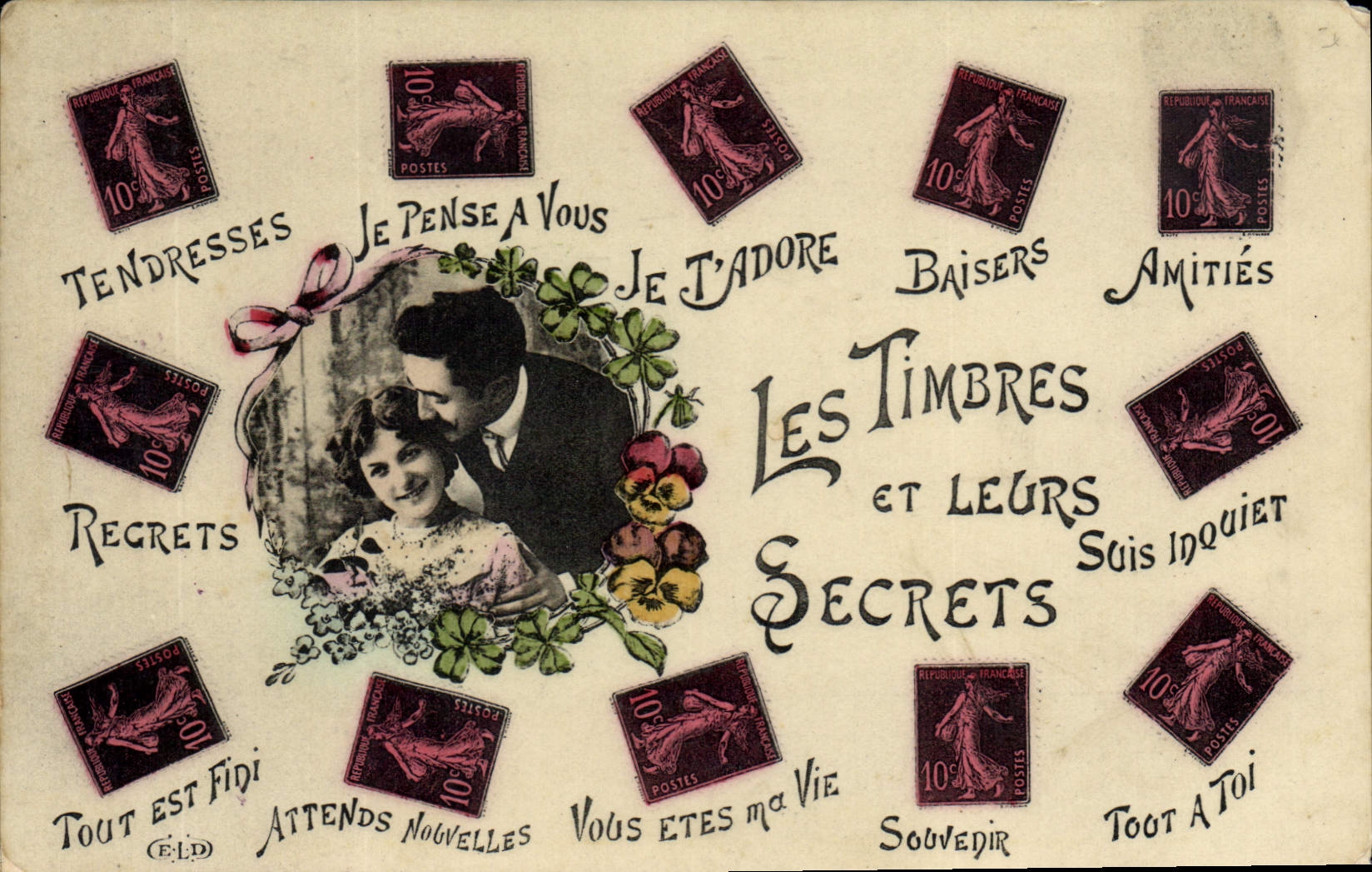 CPA Fantaisie Les timbres et leurs secrets Semeuse 
