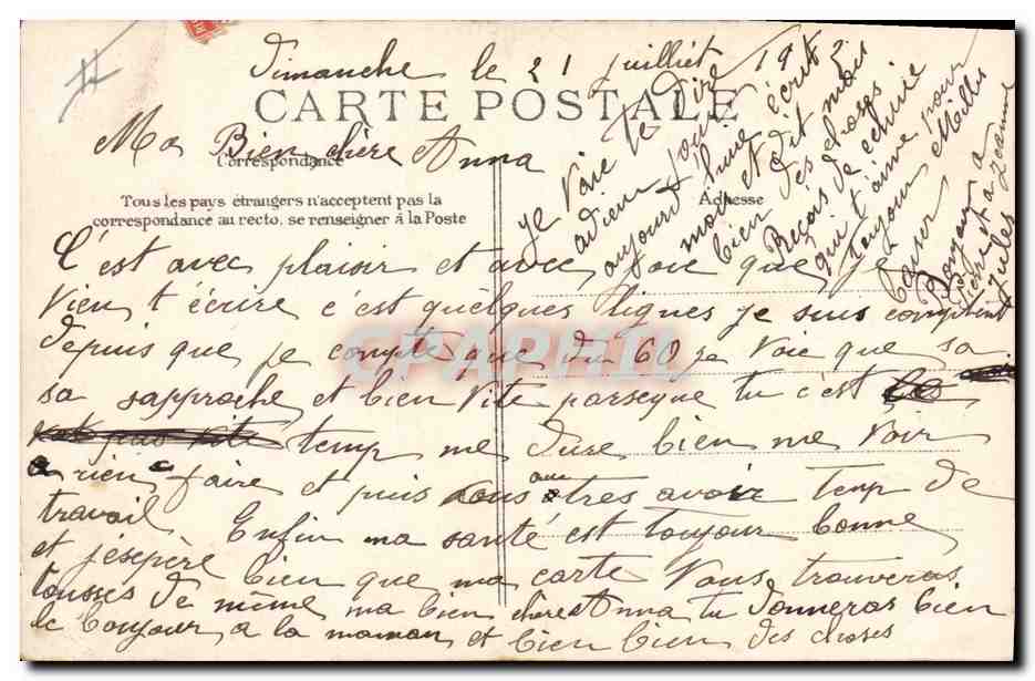 CPA Fantaisie Le secret du timbre Semeuse  — Rückseite