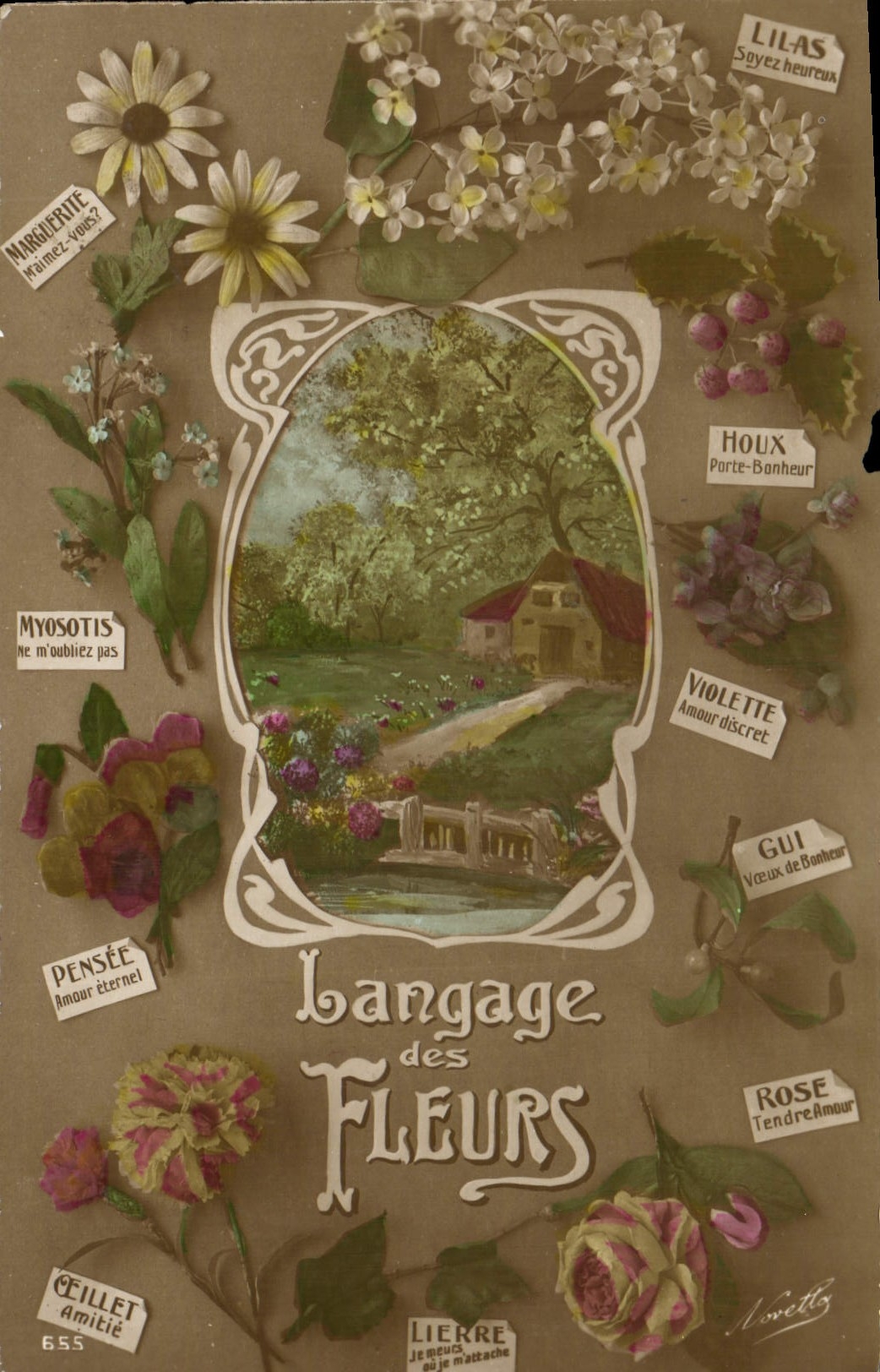 CPA Fantaisie Langage des Fleurs 