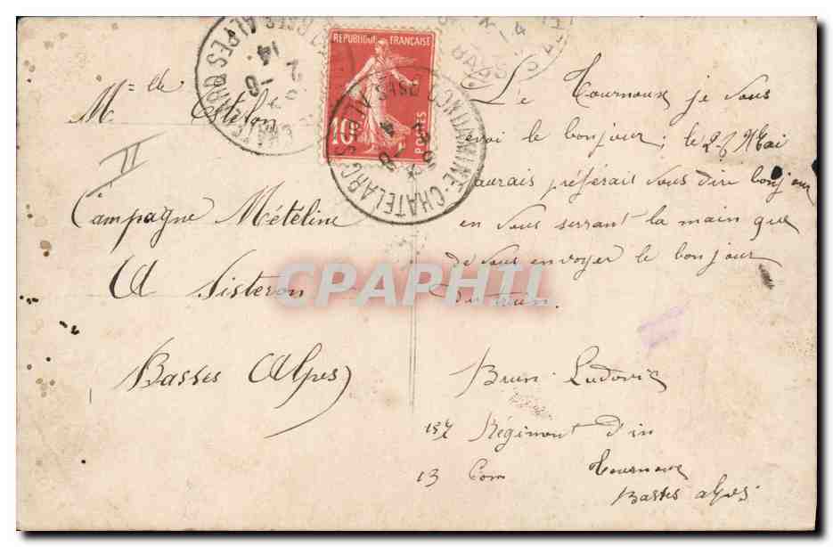CPA Fantaisie Langage des timbres Semeuse  — Rückseite