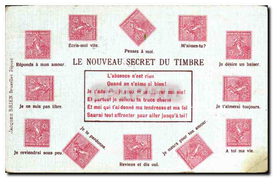 CPA Fantaisie Le nouveau secret du timbre Semeuse 