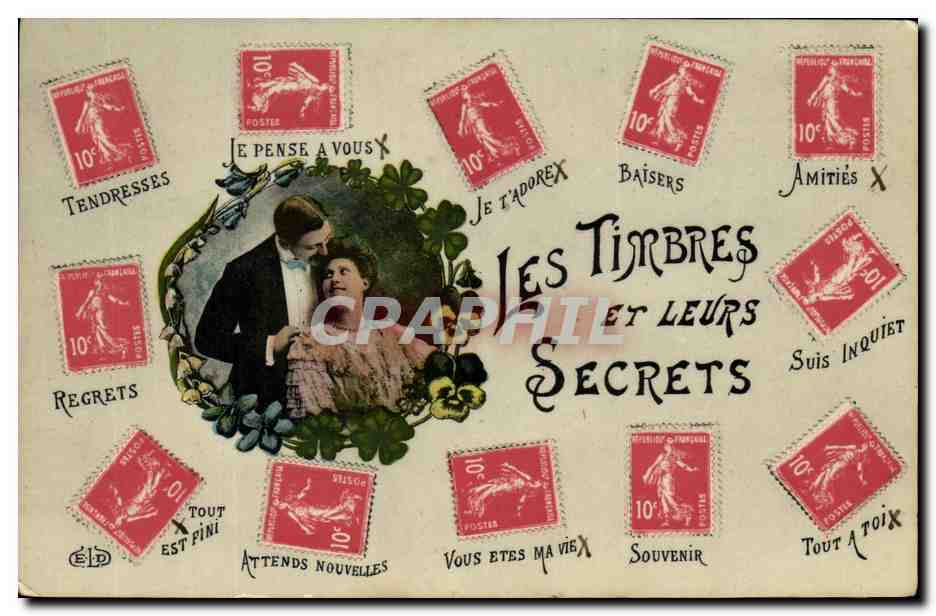 CPA Fantaisie Les timbres et leurs secrets Semeuse 