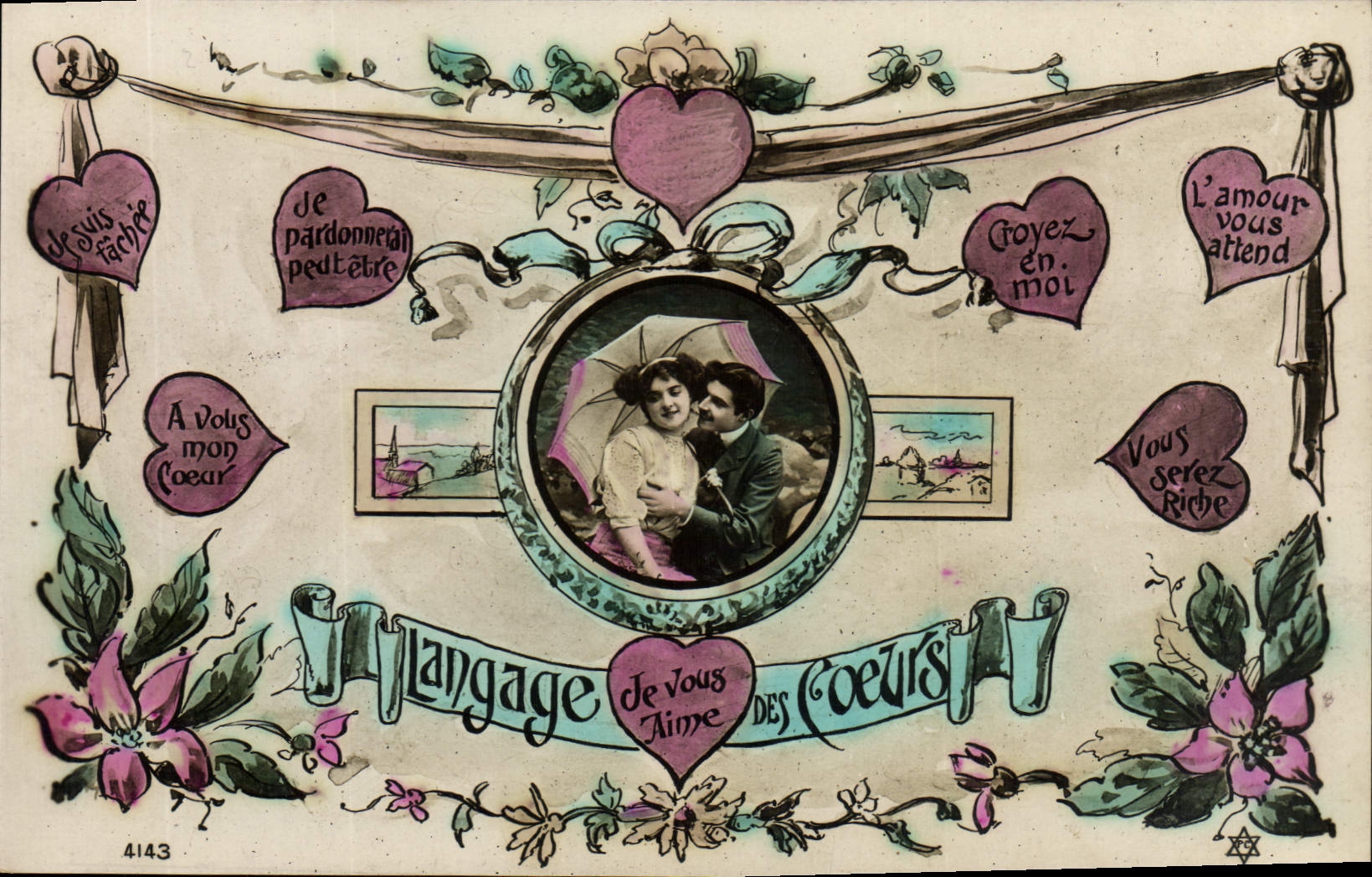 Langage des Coeurs — Je Vous Aime — éditeur inconnu, n° 4143