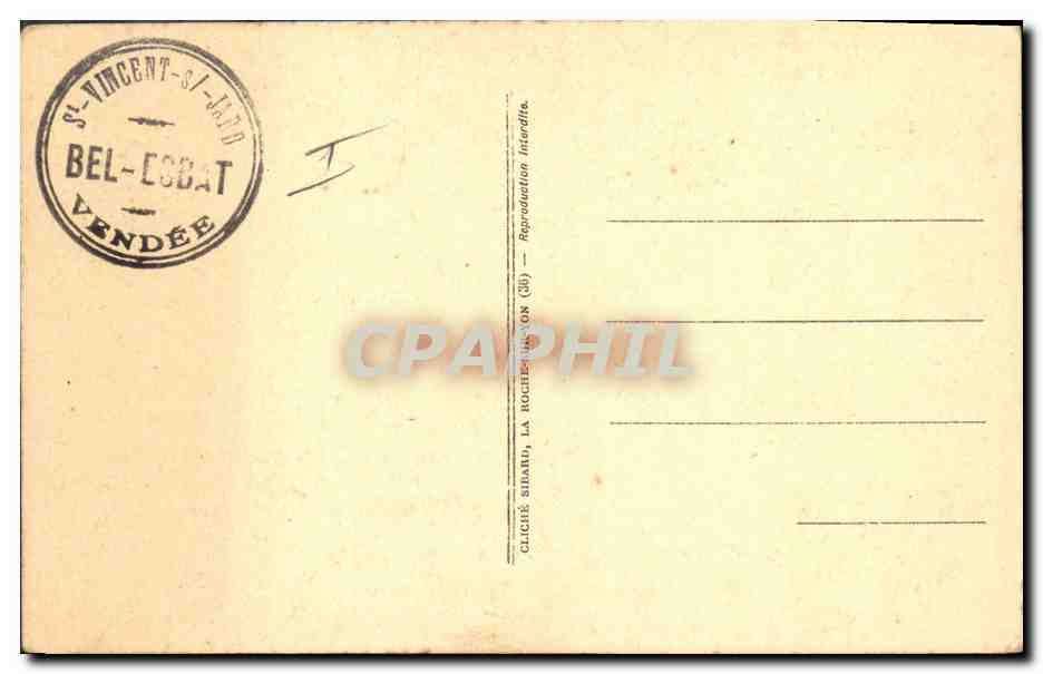 CPA St Vincent sur Jard Cuisine Salle a manger de Mr G Clemenceau  — Rückseite