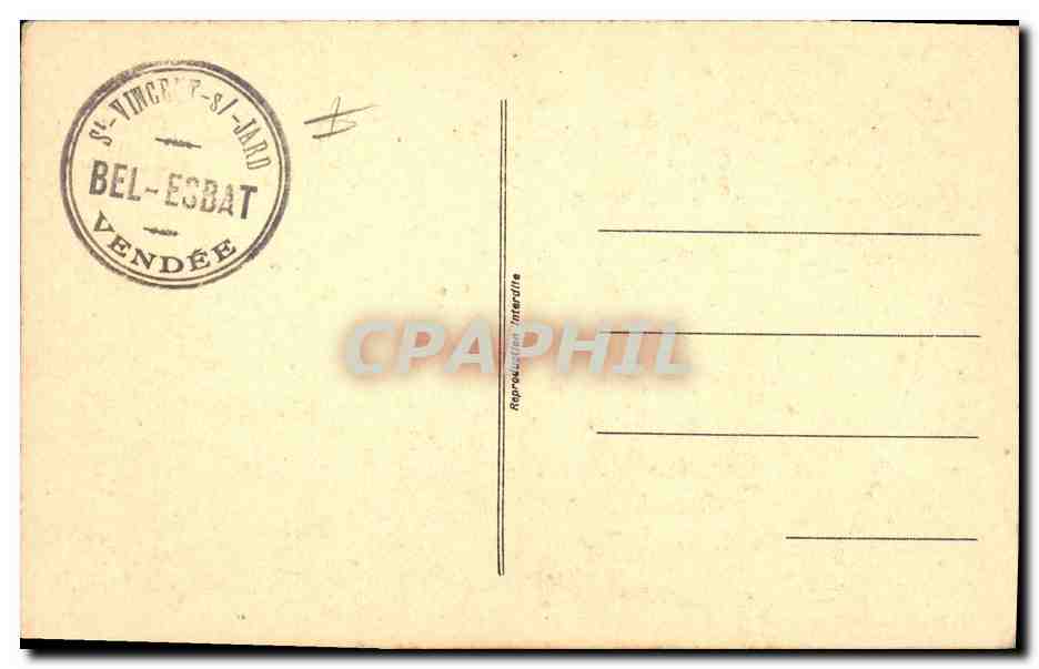 CPA St Vincent sur Jard Chambre a coucher de Mr G Clemenceau  — Rückseite