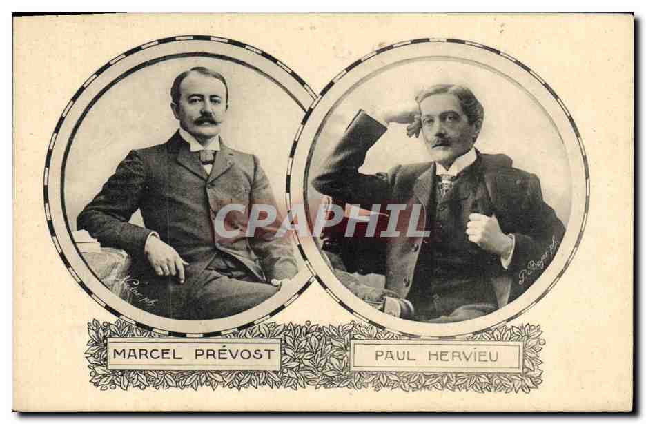 Marcel Prévost et Paul Hervieu — portraits — G. Roger, photographe