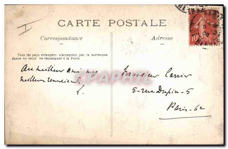 CPA Medaillon bronze du fils de l'ami Faure par Paul Landowski  — Verso
