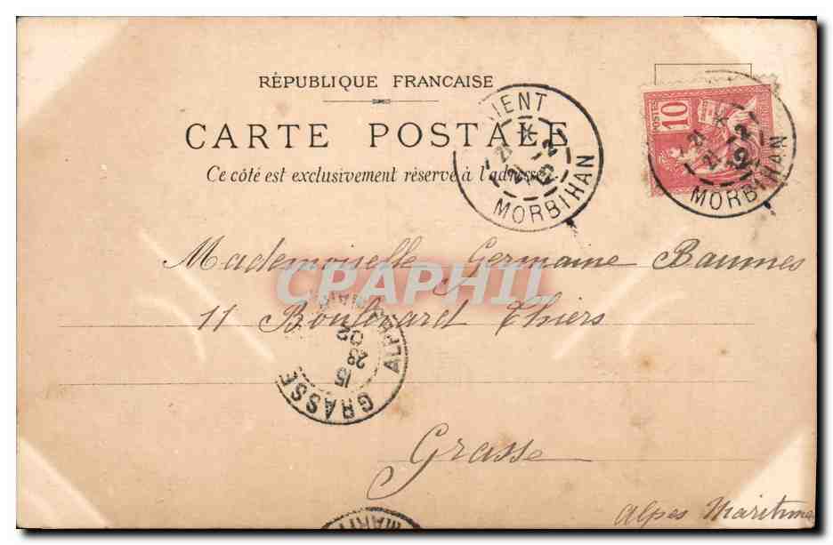 CPA Fantaisie Femme Eventail Maladroit — Rückseite