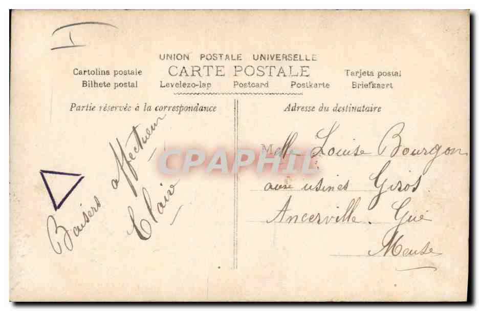 Femme avec éventail — Meilleurs Souhaits de Bonne Fête — éditeur CPAPHIL, n°761 — Achterkant