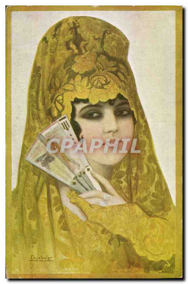 Femme en voile jaune — Chantecler — Éditions Victoria, N. Coll Salici, Barcelone