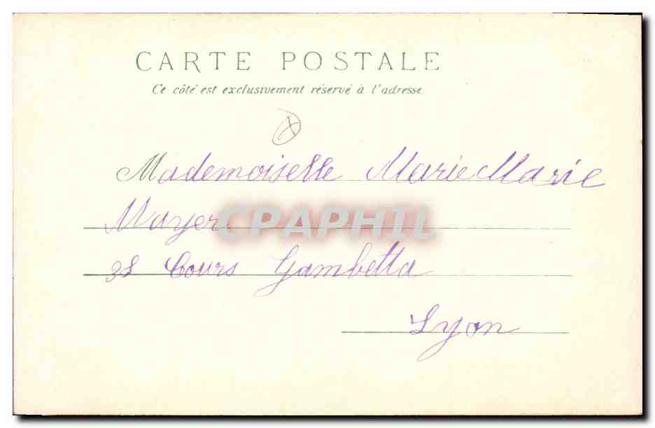 Femme en robe longue et chapeau orné — éditeur Marie-Louise Michel, n° de série non visible — Rückseite