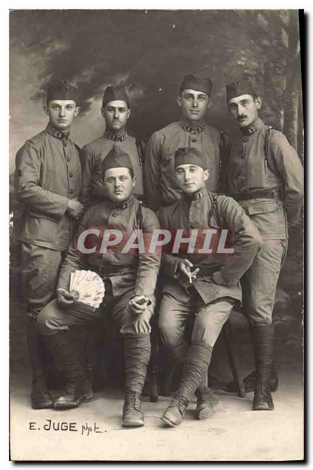 Groupe de soldats — Éditeur E. JUGE, photographe — n° II