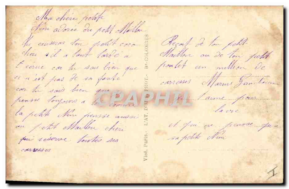 CPA Fantaisie Coeur Femme Cle — Verso
