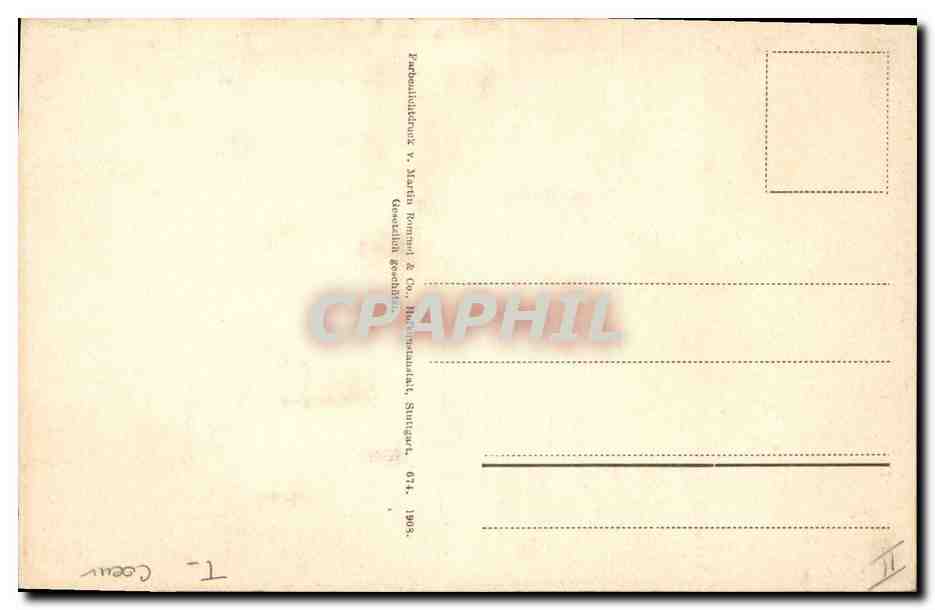CPA Fantaisie Coeur Fleurs — Rückseite