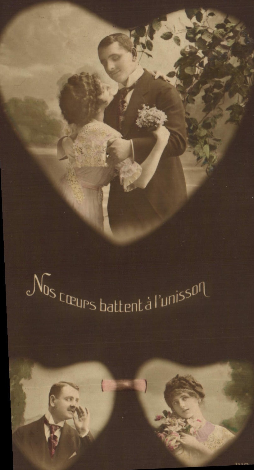CPA Fantaisie Coeur Femme