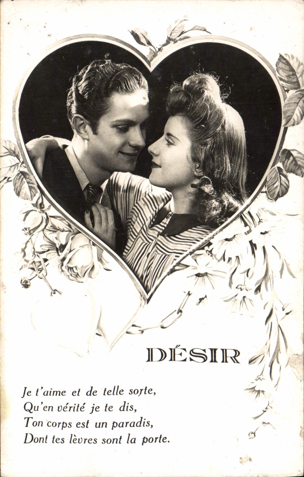 CPA Fantaisie Coeur Femme Desir