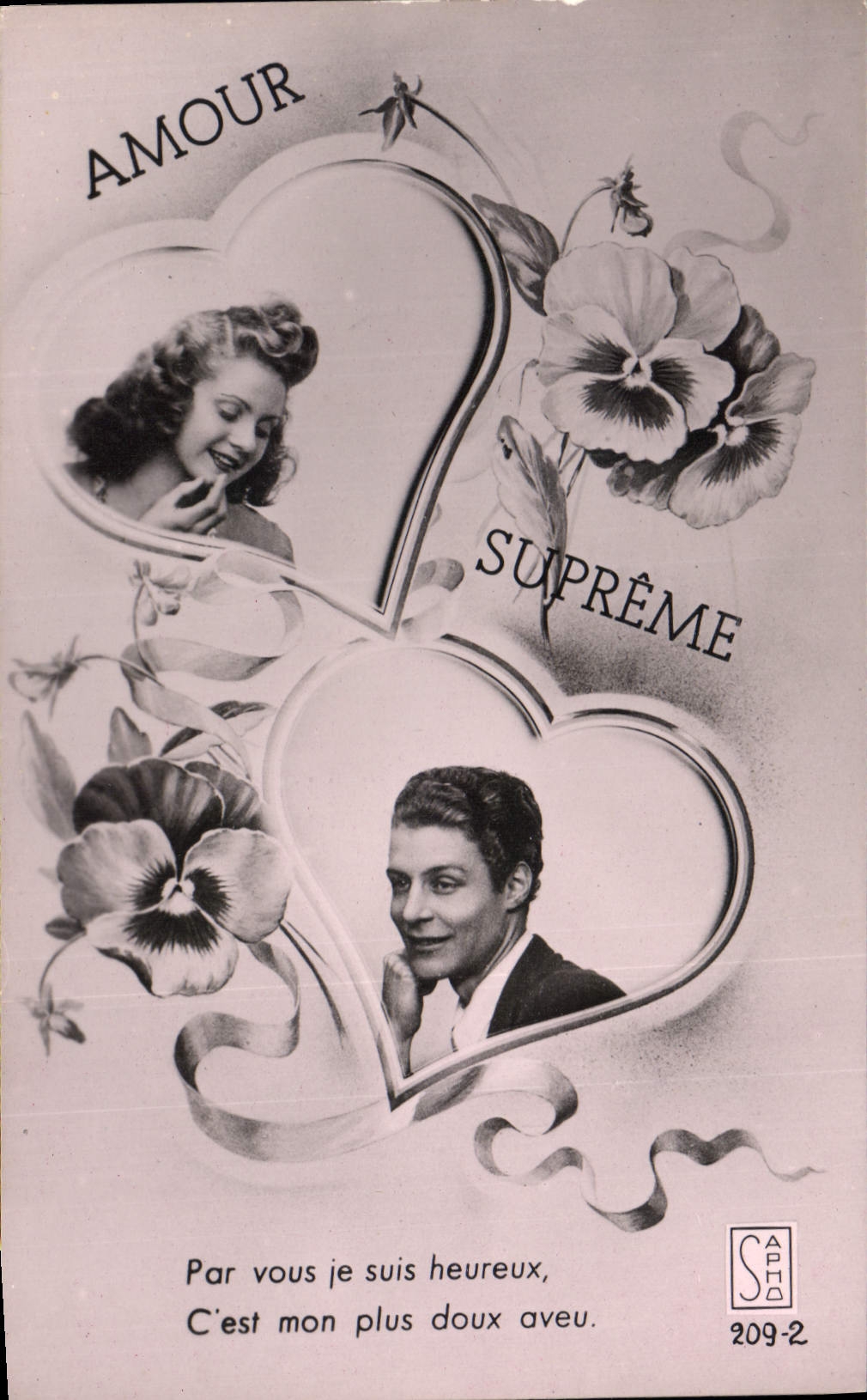 CPA Fantaisie Coeur Femme Amour supreme