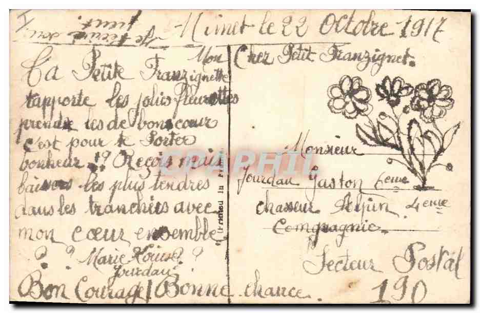 CPA Fantaisie Coeur Femme — Verso
