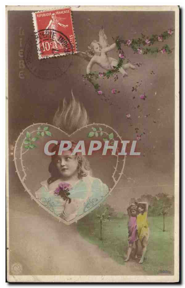 CPA Fantaisie Coeur Enfants
