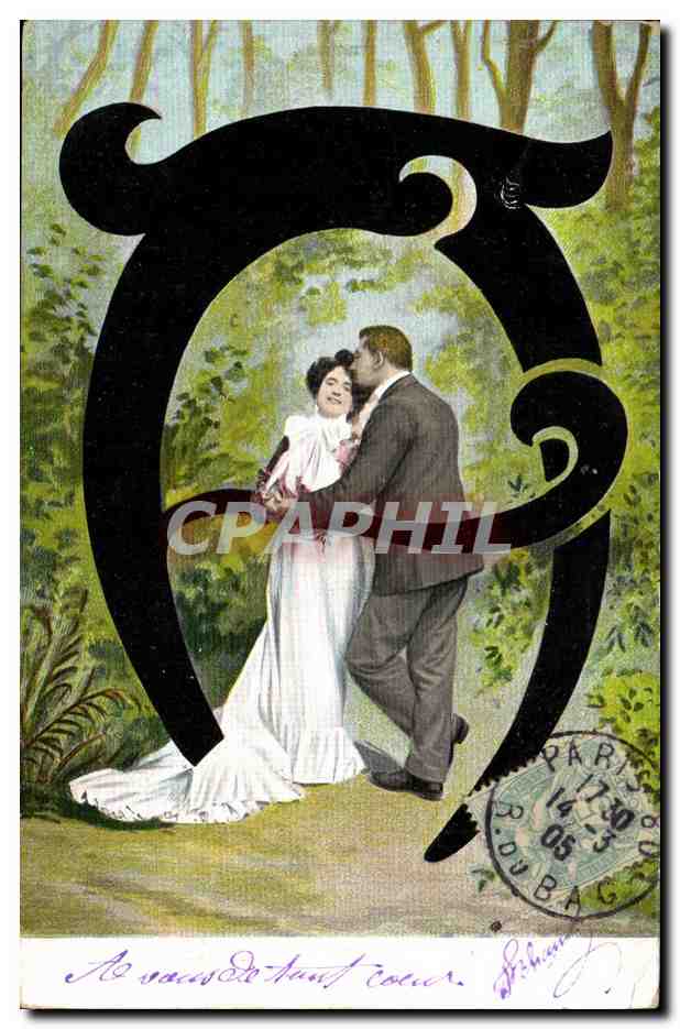 CPA Fantaisie Femme Lettres Lettre A