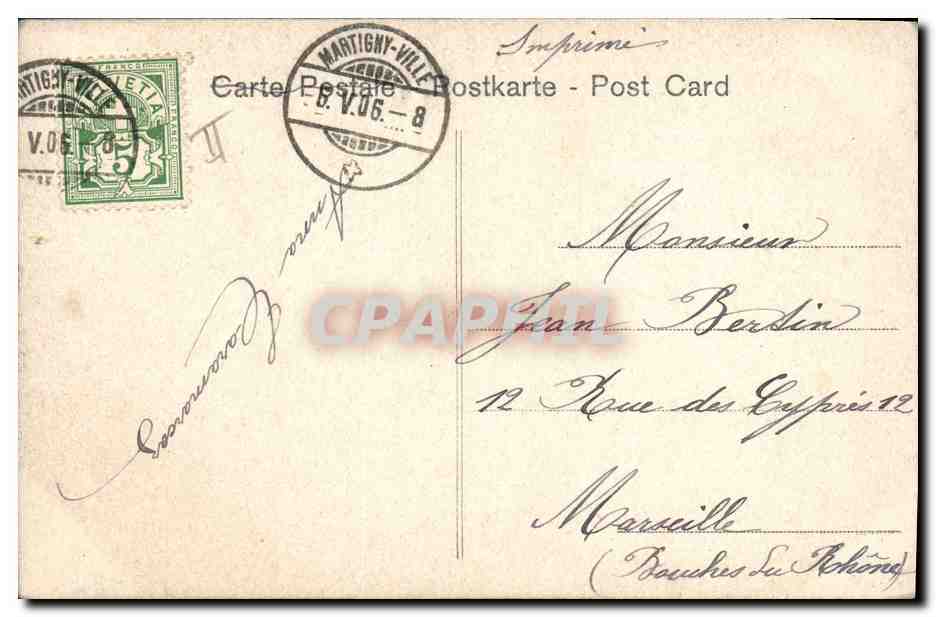 CPA Fantaisie Femme Lettres Lettre A — Verso