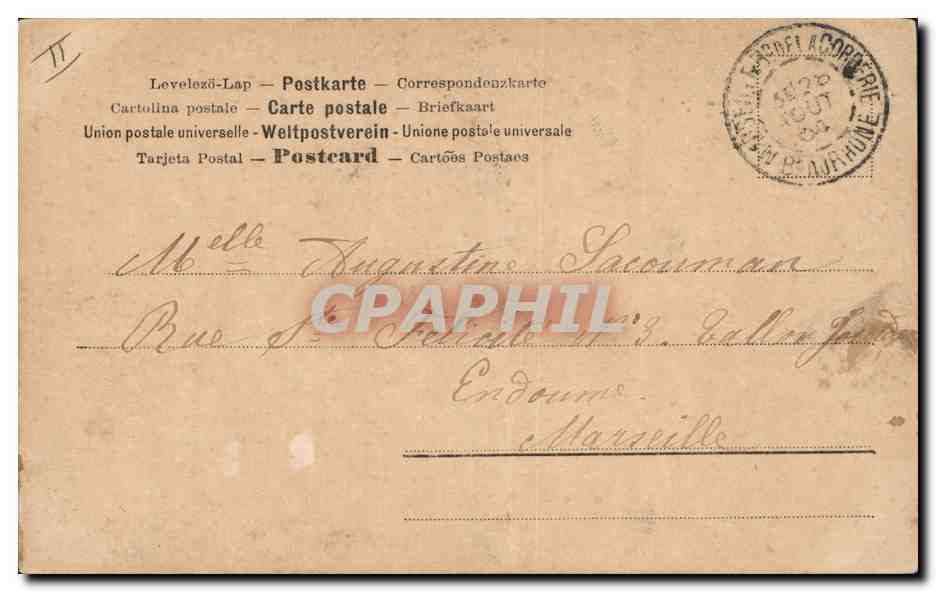 CPA Fantaisie Femme Lettres Lettre A — Rückseite