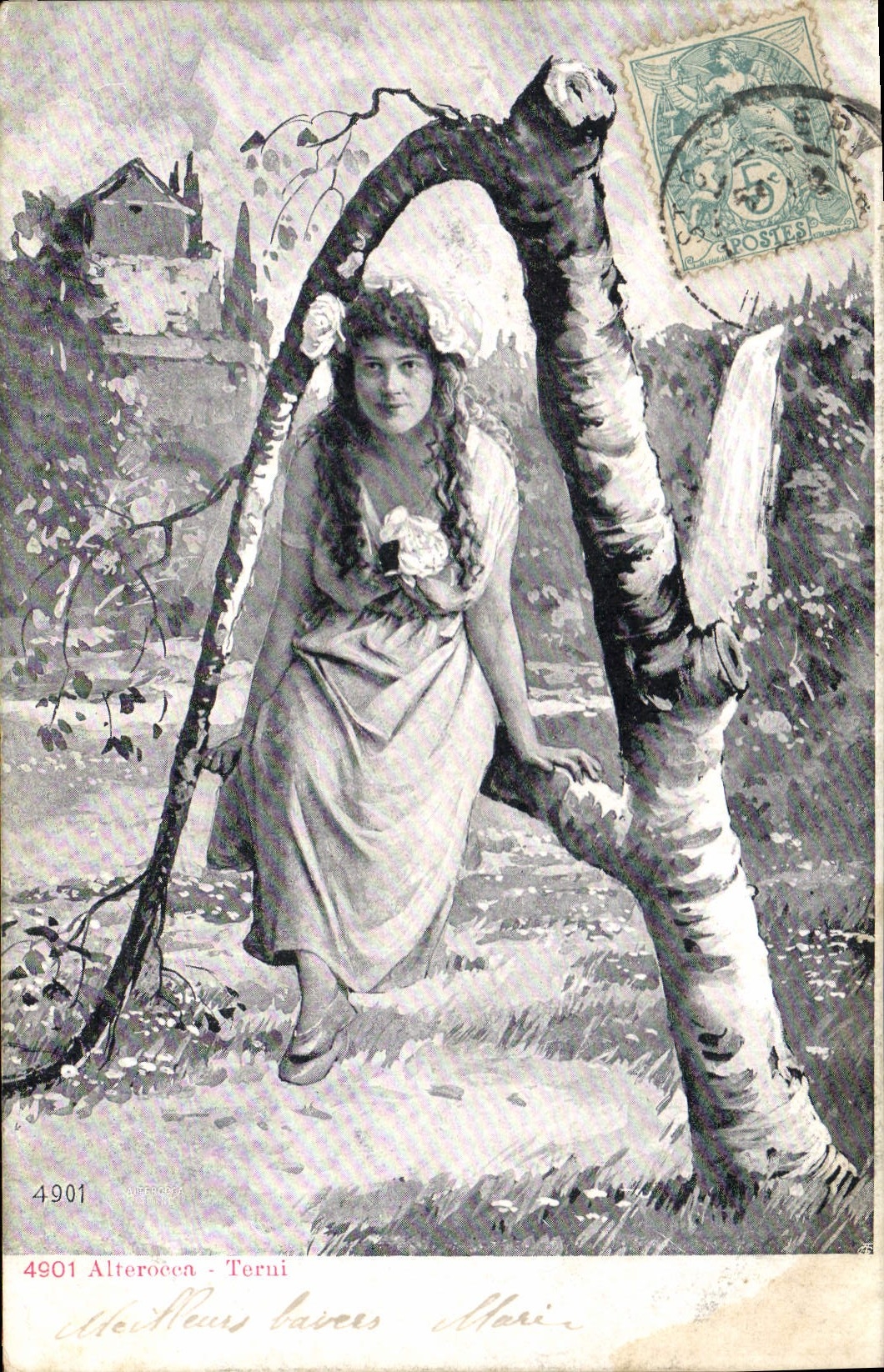 Femme assise sous un arbre - Alterocca - Terni - éditeur inconnu, n° 4901