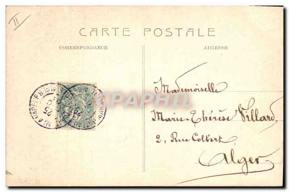 CPA Fantaisie Femme Lettres Lettre A — Verso