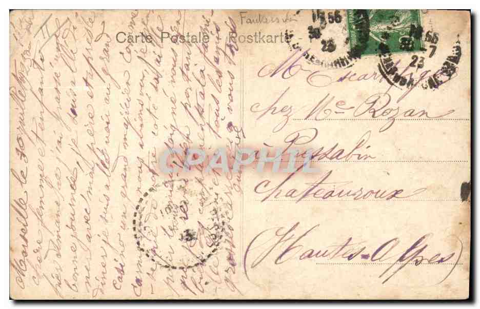CPA Fantaisie Femme Lettres Lettre A — Achterkant
