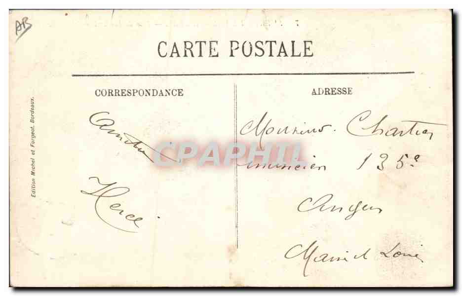 Corrida de taureaux — Série de banderillas — Édition Michel et Forgest, Bordeaux — Reverso